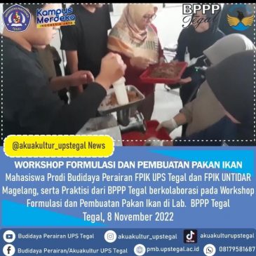 WORKSHOP : FORMULASI DAN PEMBUATAN PAKAN IKAN